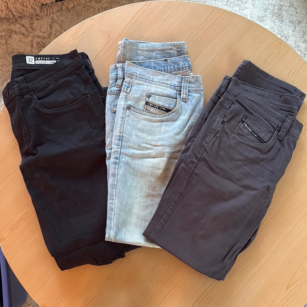 Denim Jeans Set - Black, Light Blue, Gray